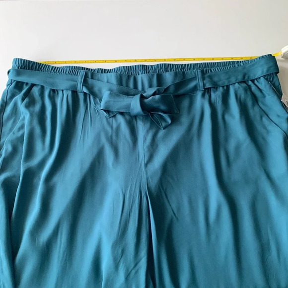 Old Navy High Waist Wide Leg Fabric Belt Tie Soft Teal Ocean Storm Pants Size 4X - Picture 2 of 8